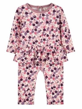 Burt’s Bees Baby Floral Organic Cotton 1-Piece Set (12M) NWT 🌸